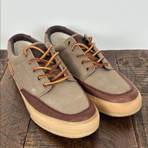 Polo Ralph Lauren Men’s 10 Vance Side Lace Sneakers Brown Green Canvas